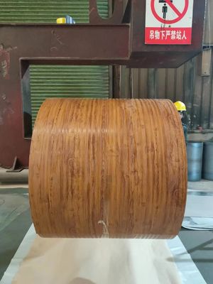 Printech Color Coil 50-Year Warranty 3003H24 Aluminium Coil 0.80*1200 PVDF Wood Grain Printech Color Coated Coil