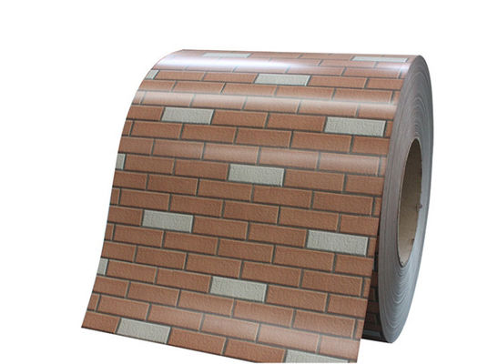 JIS G3321 0.45mm Brick Grain PPGI PPGL Prepainted Galvalume Steel Coil Wall Cladding Usage 20 Years Warranty