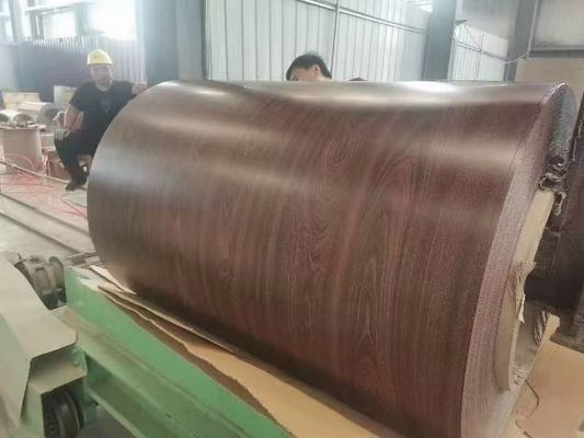 Building Material SGCC Customized Prepainted Steel Coil With Wooden Pattern 0.12-1.5mm  Metal Roofing Rolls PE/HDP