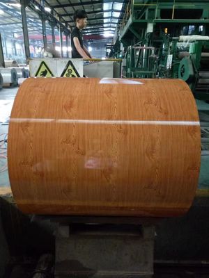 Wall Cladding Interior Decoration Wood Grain Steel Coils Pre-Painted Galvanised Steel Coil Z180 PE 15 Years Warranty