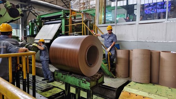 Wood Grain 30-Year Warranty AZ165 Galvalume Walnut Color PPGL HDP Steel Coil Printech Color Coated Coil ASTM A755 A653M